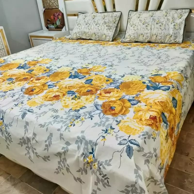 3 PCS Bedsheets 100% Cotton
