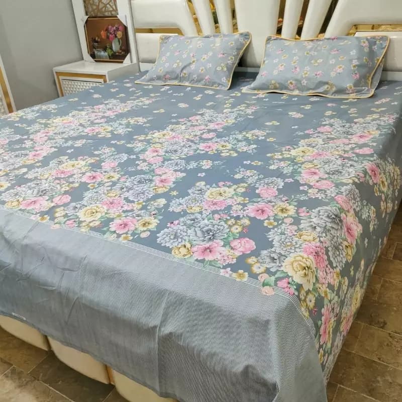 3 PCS Bedsheets 100% Cotton