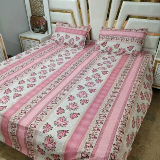 3 PCS Bedsheets Cotton satin