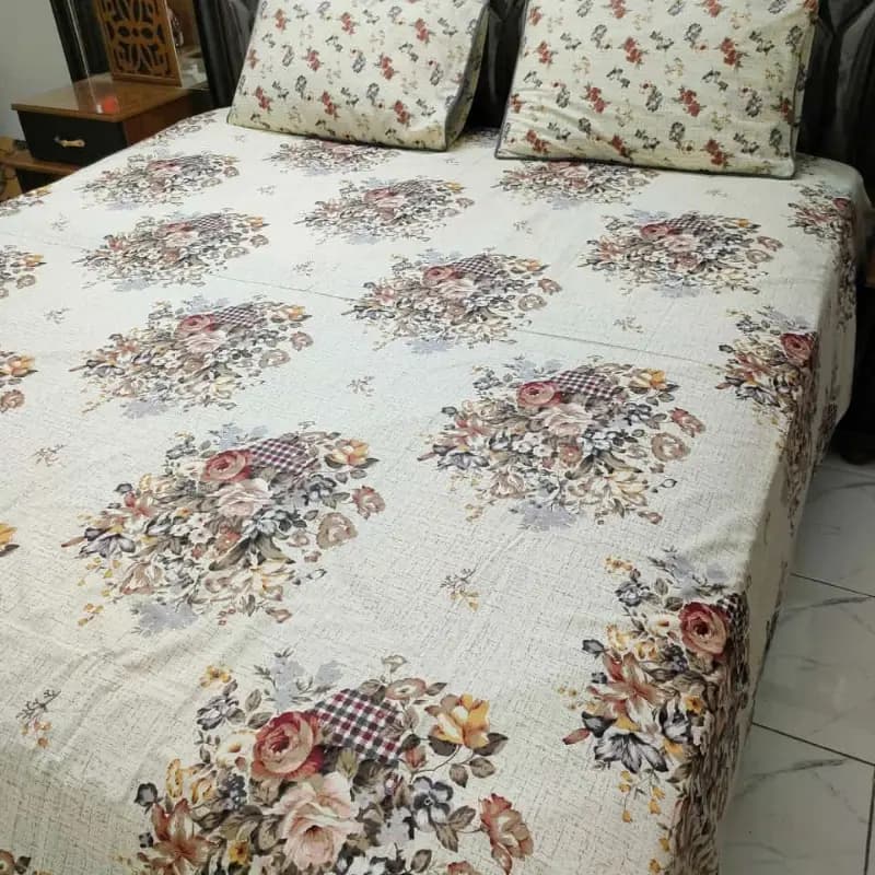 3 PCS Bedsheet 100% Cotton ( KING SIZE)