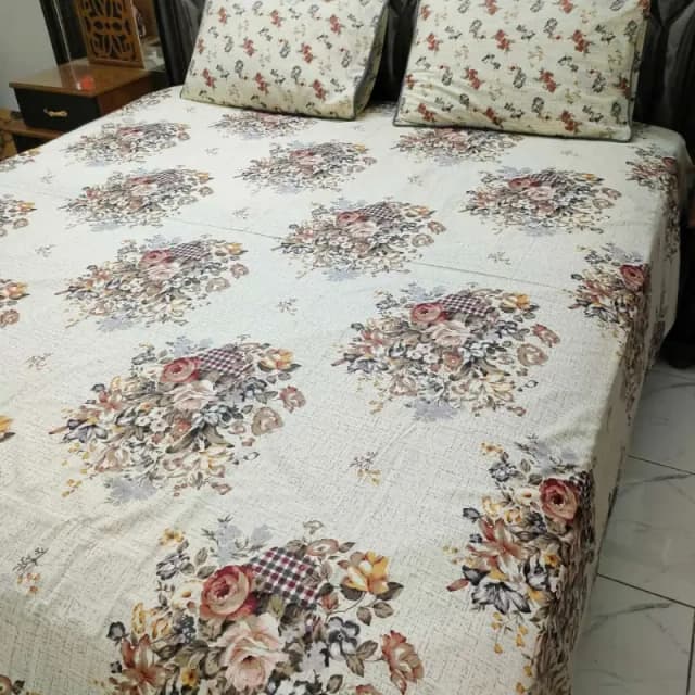 3 PCS Bedsheet 100% Cotton ( KING SIZE)