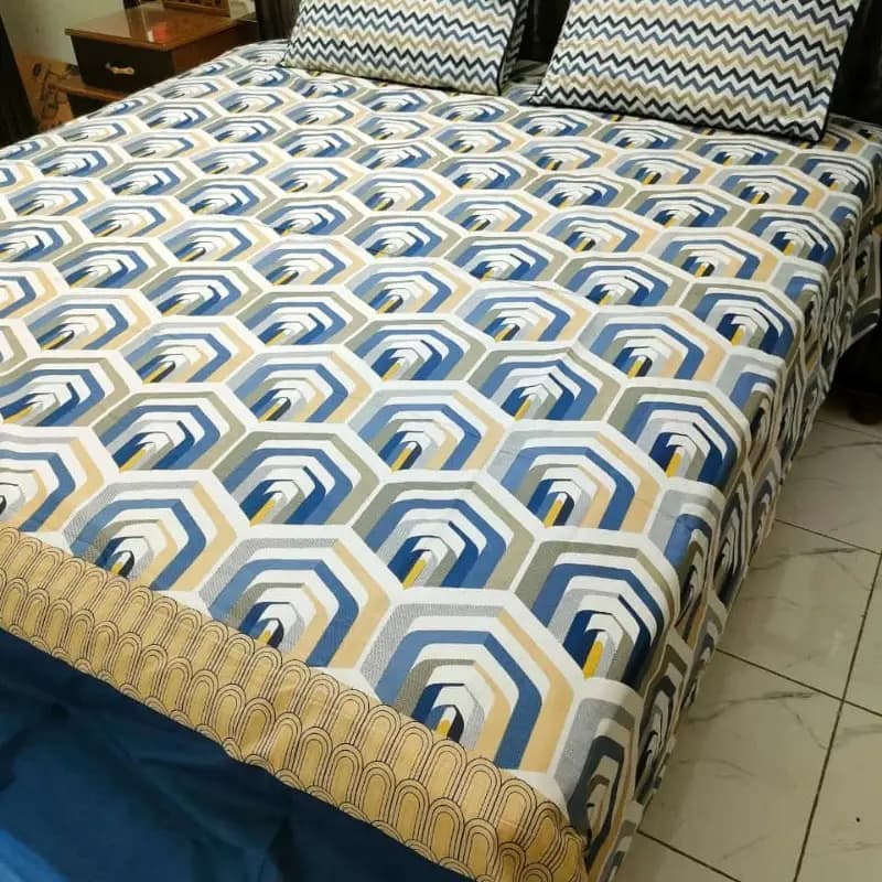 3 PCS Bedsheet 100% Cotton (KING SIZE)