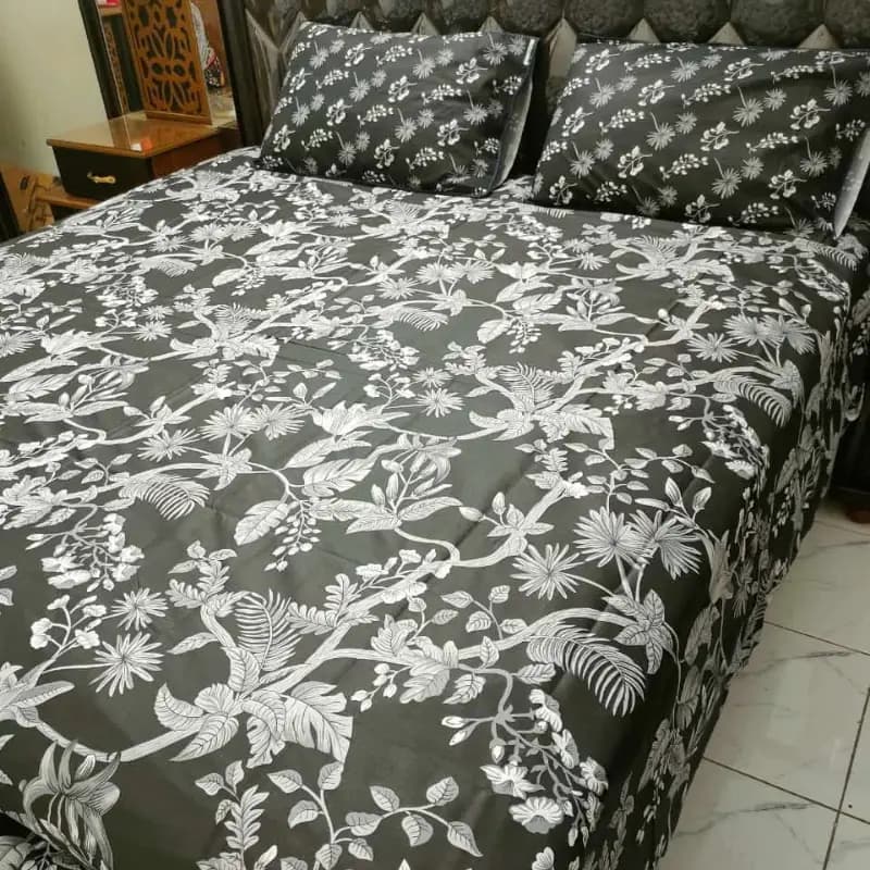 3 PCS Bedsheet 100% Cotton (KING SIZE)