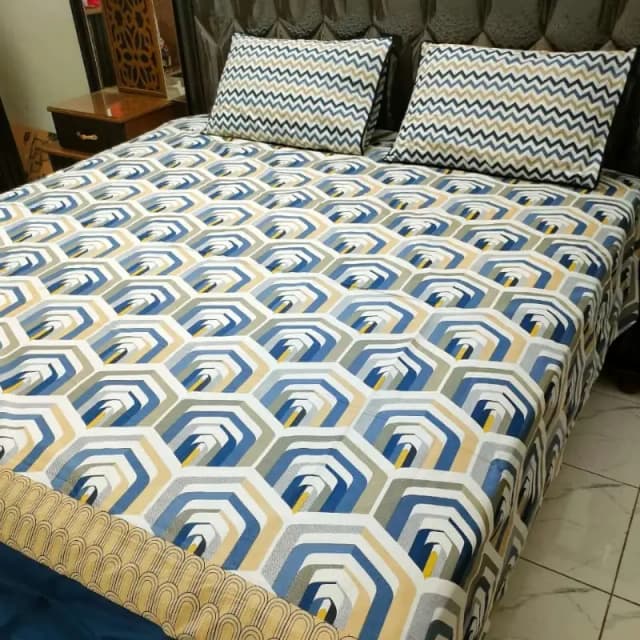 3 PCS Bedsheet 100% Cotton (KING SIZE)