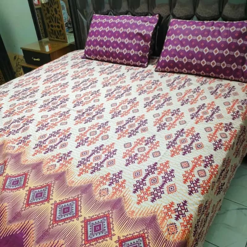3 PCS Bedsheet 100%Cotton (KING SIZE)