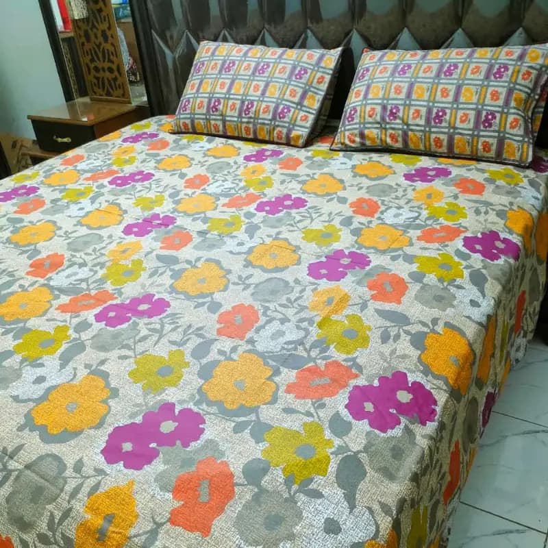3 PCS Bedsheet 100% Cotton (KING SIZE)