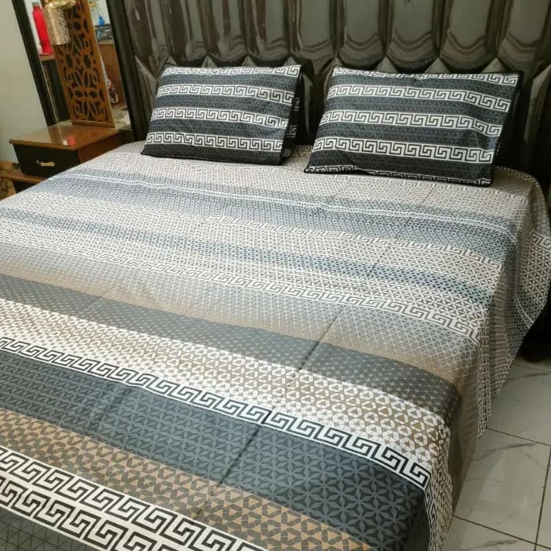 3 PCS Bedsheet 100% Cotton (KING SIZE)